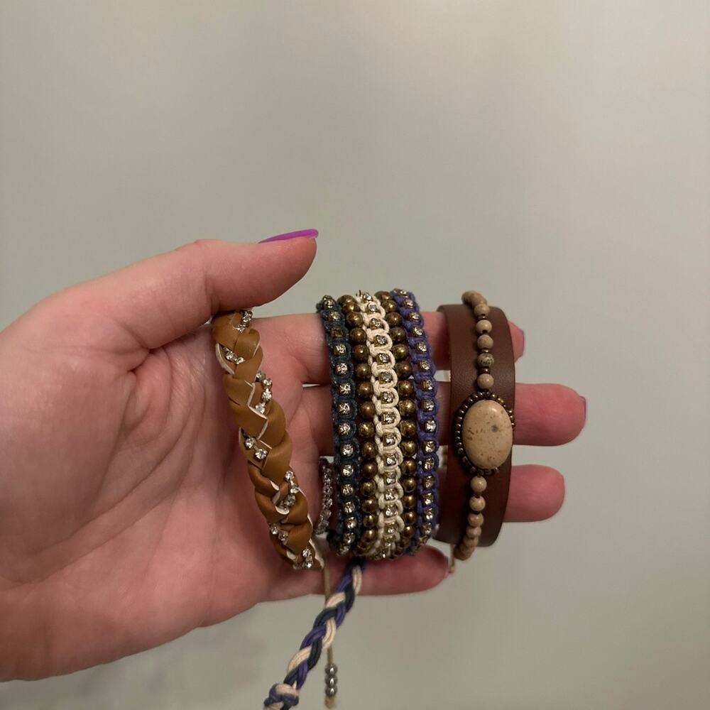 Set of 3 Drawstring Boho Bracelets
